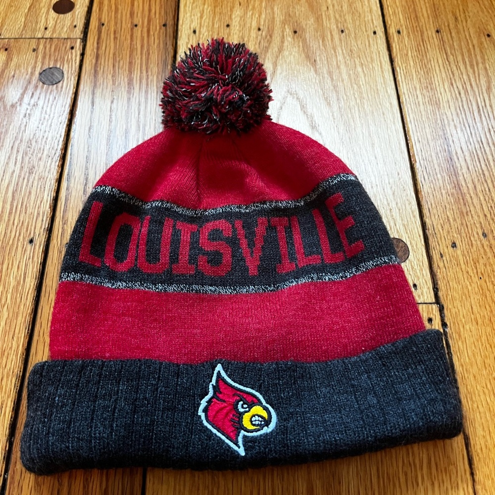 Louisville Red and Black Knit Beanie